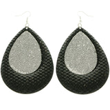 Mi Amore Sequins Dangle-Earrings Black/Silver-Tone