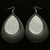 Mi Amore Sequins Dangle-Earrings Black/Silver-Tone