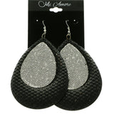 Mi Amore Sequins Dangle-Earrings Black/Silver-Tone