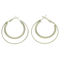 Mi Amore Hoop-Dangle-Earrings Silver-Tone