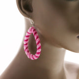 Mi Amore Furry Dangle-Earrings Pink/Silver-Tone