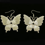 Mi Amore Butterfly Dangle-Earrings Silver-Tone/White