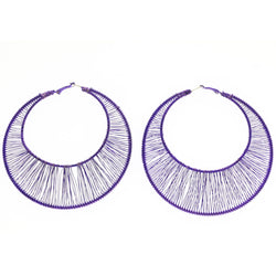 Mi Amore Hoop-Earrings Purple/Silver-Tone