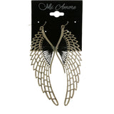 MiAmore Angel Wings Dangle-Earrings Silver-Tone/Black