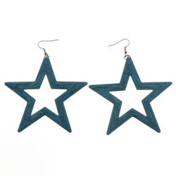 MiAmore Star Dangle-Earrings Silver-Tone/Blue