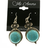 MiAmore Flower Dangle-Earrings Dark-Silver/Blue