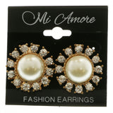 MiAmore Post-Earrings Gold-Tone/White