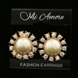 MiAmore Post-Earrings Gold-Tone/White