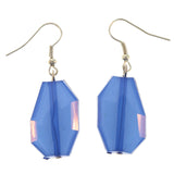 Silver-Tone Metal Dangle-Earrings With Blue Accents