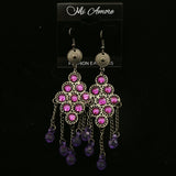 MiAmore Dangle-Earrings Dark-Silver/Purple