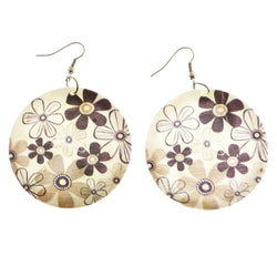 MiAmore Flower Dangle-Earrings Silver-Tone/White