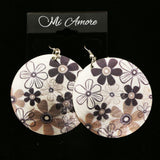 MiAmore Flower Dangle-Earrings Silver-Tone/White