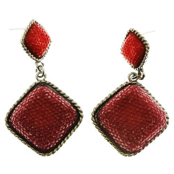 MiAmore Dangle-Earrings Dark-Silver/Red