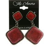 MiAmore Dangle-Earrings Dark-Silver/Red