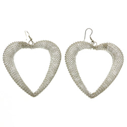 MiAmore Heart Dangle-Earrings Silver-Tone