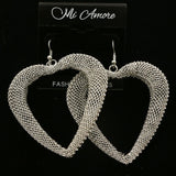 MiAmore Heart Dangle-Earrings Silver-Tone