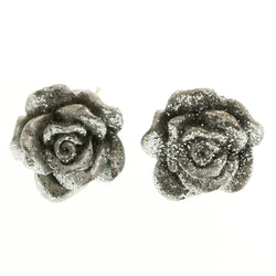 MiAmore Rose Post-Earrings Silver-Tone/Gray