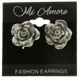 MiAmore Rose Post-Earrings Silver-Tone/Gray