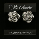 MiAmore Rose Post-Earrings Silver-Tone/Gray