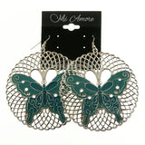 MiAmore Butterfly Dangle-Earrings Silver-Tone/Blue