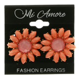 Mi Amore Flower Post-Earrings Gold-Tone/Pink