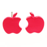 Mi Amore Apple Post-Earrings Silver-Tone/Pink