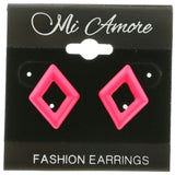 Mi Amore Post-Earrings Silver-Tone/Pink