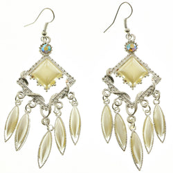 Mi Amore Dangle-Earrings Silver-Tone/White