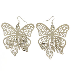 Mi Amore Butterfly Dangle-Earrings Silver-Tone