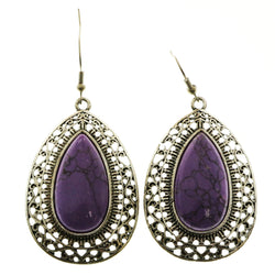 Mi Amore Dangle-Earrings Silver-Tone/Purple