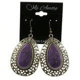 Mi Amore Dangle-Earrings Silver-Tone/Purple