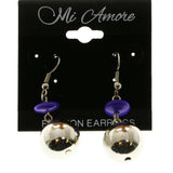 Mi Amore Dangle-Earrings Silver-Tone/Purple