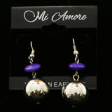 Mi Amore Dangle-Earrings Silver-Tone/Purple