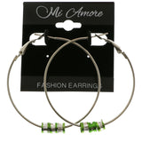 Mi Amore Hoop-Earrings Silver-Tone/Green