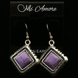 Mi Amore Dangle-Earrings Silver-Tone/Purple