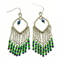 Mi Amore Dangle-Earrings Silver-Tone/Green