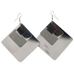 Silver-Tone Metal Dangle-Earrings LQE858