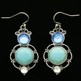 Mi Amore Stone Dangle-Earrings Blue/Silver-Tone