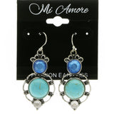 Mi Amore Stone Dangle-Earrings Blue/Silver-Tone