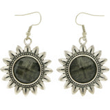 Mi Amore Flower Dangle-Earrings Green/Silver-Tone