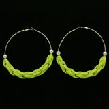 Mi Amore Hoop-Earrings Green/Silver-Tone