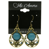 Mi Amore Flower Chandelier-Earrings Bronze-Tone/Blue