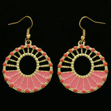 Mi Amore Dangle-Earrings Pink/Gold-Tone