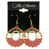 Mi Amore Dangle-Earrings Pink/Gold-Tone