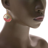 Mi Amore Dangle-Earrings Pink/Gold-Tone