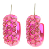 Mi Amore Post-Earrings Pink/Silver-Tone