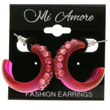 Mi Amore Post-Earrings Pink/Silver-Tone