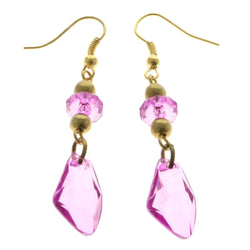 Mi Amore Drop-Dangle-Earrings Pink/Gold-Tone