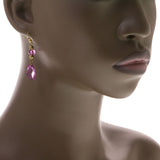 Mi Amore Drop-Dangle-Earrings Pink/Gold-Tone