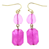 Mi Amore Drop-Dangle-Earrings Purple/Gold-Tone